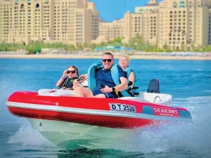 Group Tubing on Speedboat in Dubai
