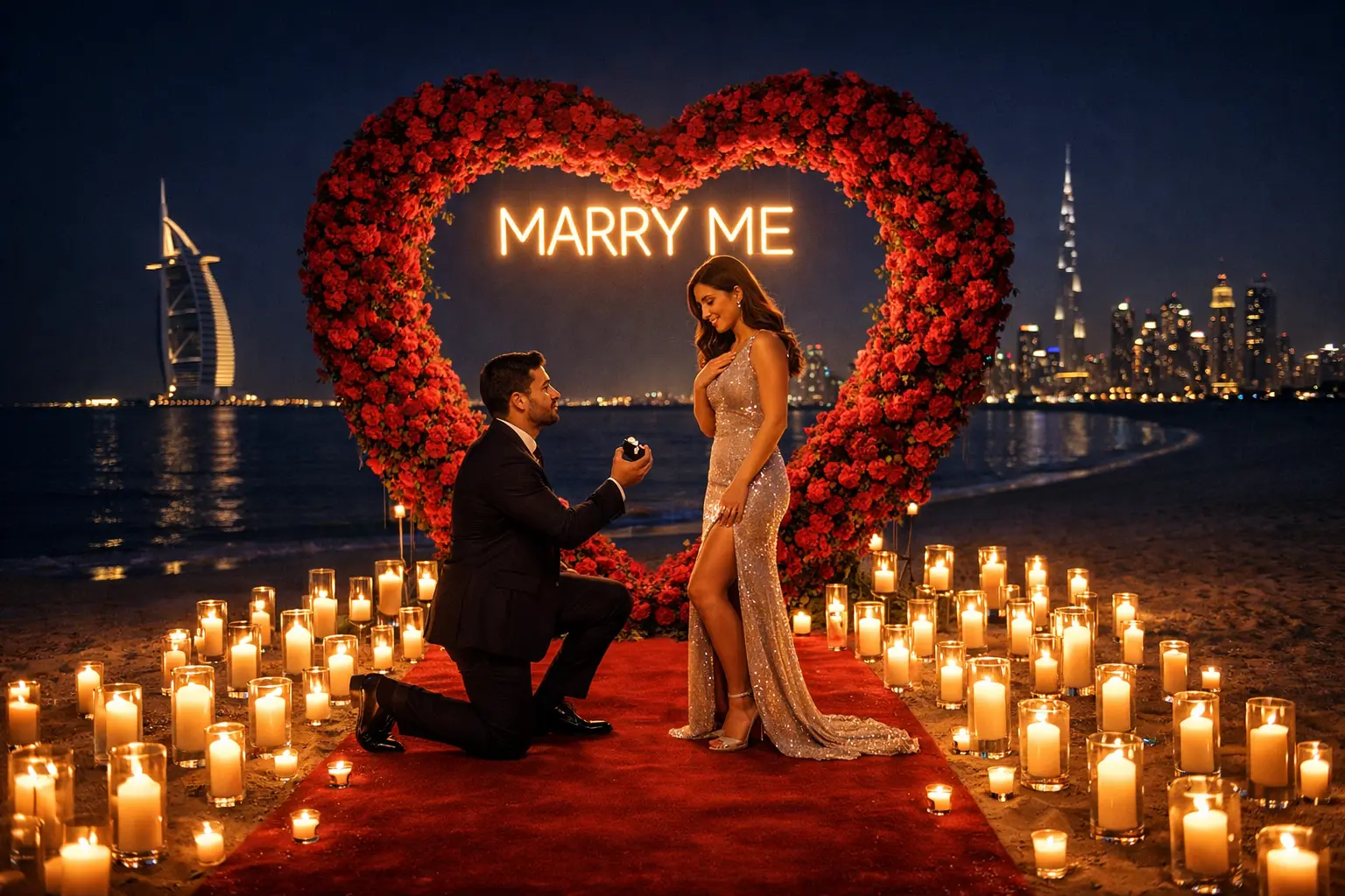 Beach “MARRY ME” Proposal Experience – Dubai